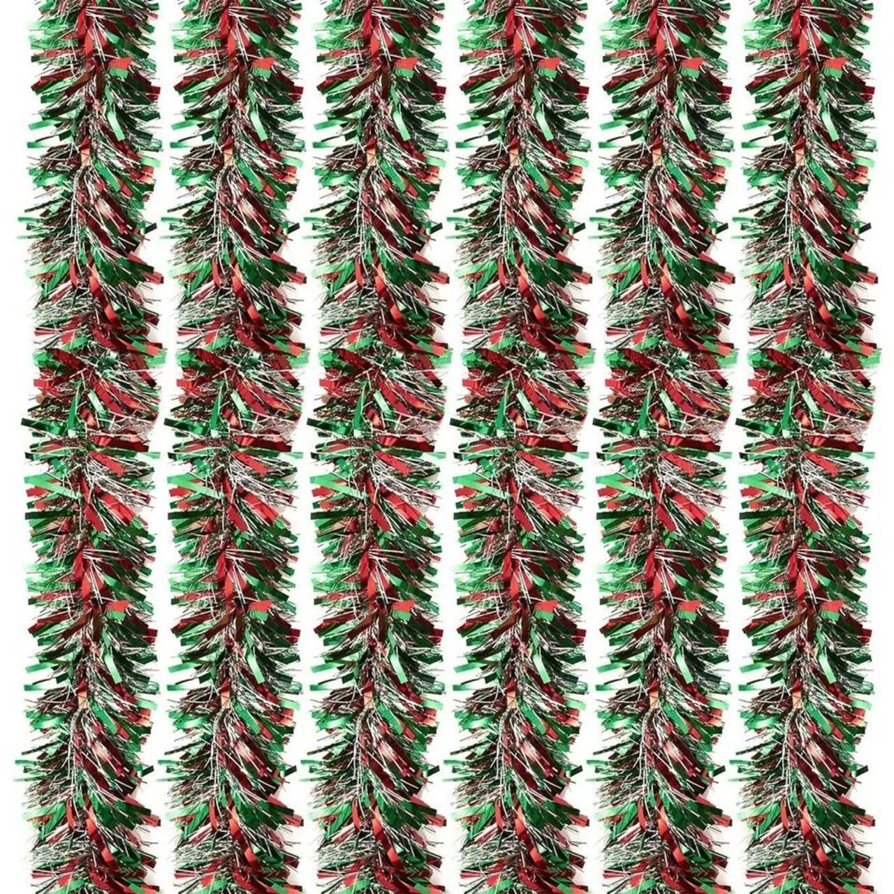 6x Christmas Sparkling Tinsel Garland for Holiday Party Hanging Decor 5.5x112"